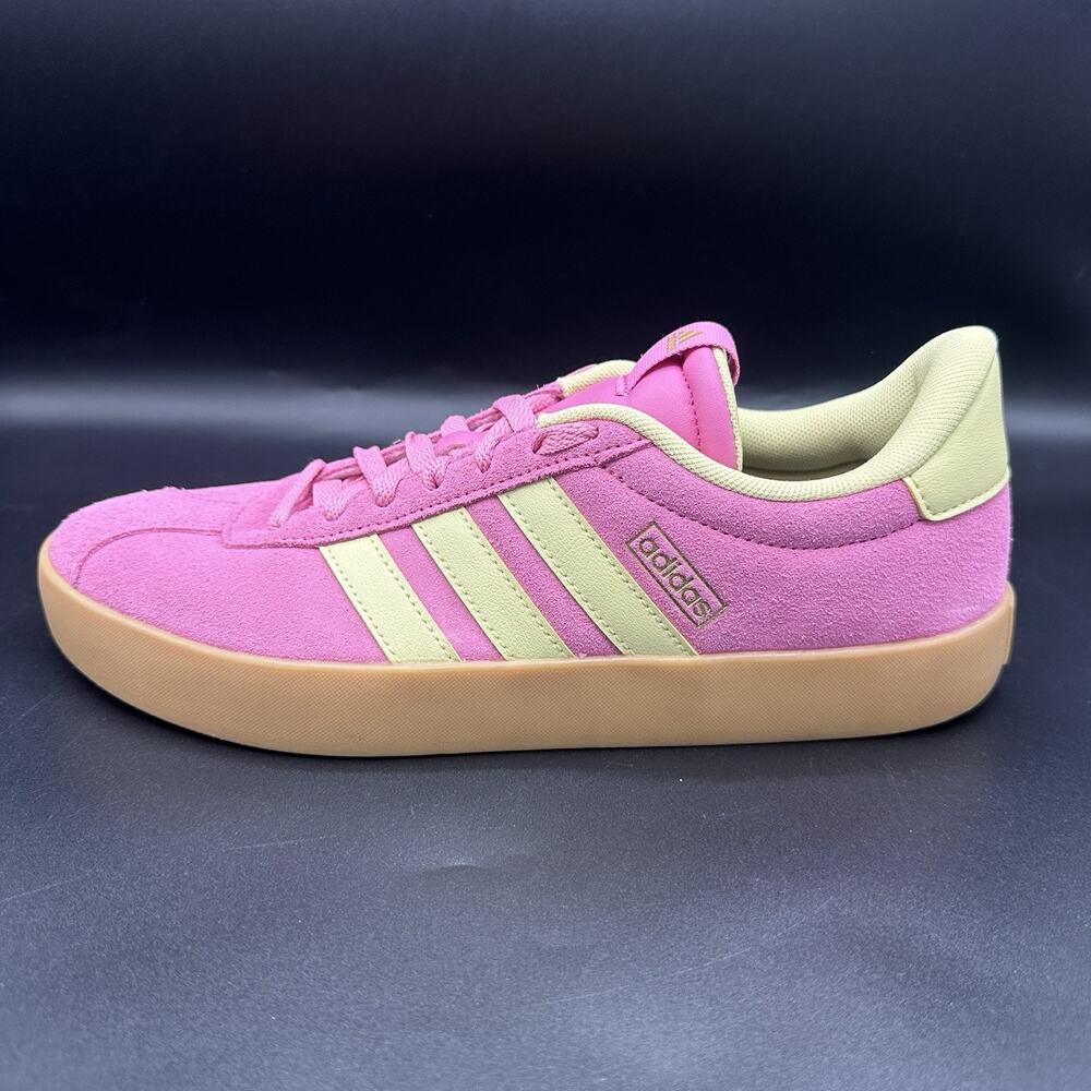 adidas VL Court 3.0 Pink Fusion Powder Yellow Women's Sneakers Size 9.5 JR8647